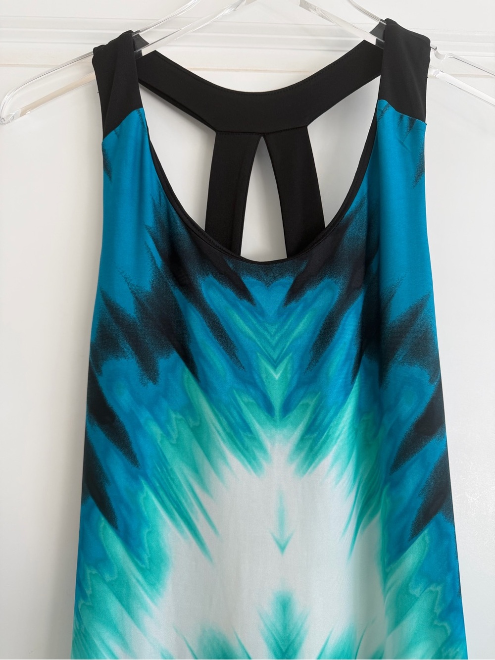 VENUS Blue & Black Tie-Dye Racerback Maxi Dress – Size Small - Picture 4 of 8